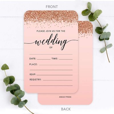 24 Rose Gold Elegant Invitations Wedding Image 1