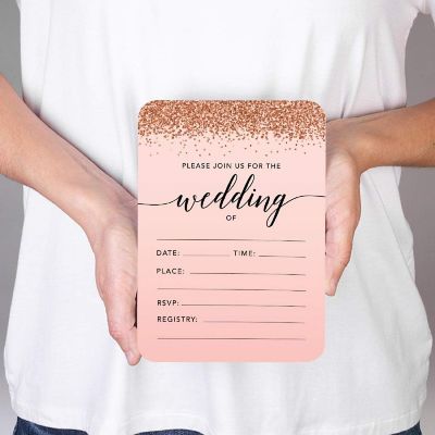 24 Rose Gold Elegant Invitations Wedding Image 1