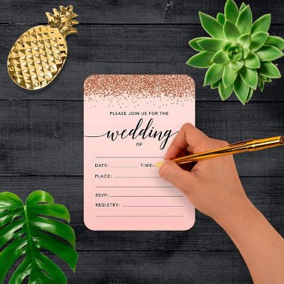 24 Rose Gold Elegant Invitations Wedding Image 2