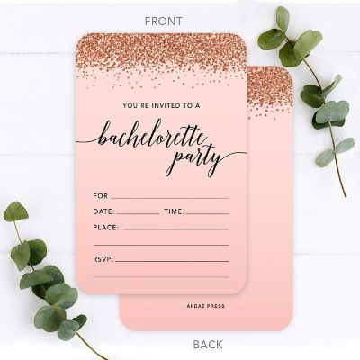 24 Rose Gold Invitations Bachelorette Image 1