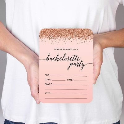24 Rose Gold Invitations Bachelorette Image 1