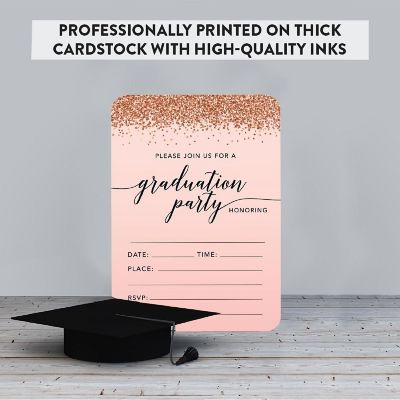 24 Rose Gold Invitations Graduation Image 2