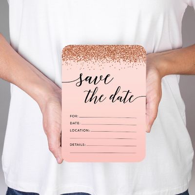 24 Rose Gold Invitations Save the Date Image 1