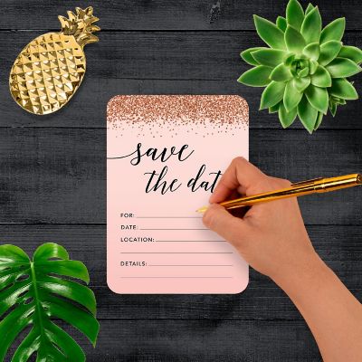 24 Rose Gold Invitations Save the Date Image 2