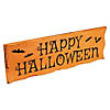 24" Wooden 'Happy Halloween' Wall Sign with Bats Image 1