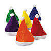 24" x 14" Kids Colorful Polyester Santa Hats with Pom-Pom Tassel - 12 Pc. Image 1