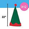 24" x 22" Felt Christmas Elf Hats with Pom-Pom Tassel - 12 Pc. Image 4