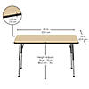 24" x 48" Rectangle T-Mold Activity Table with Adjustable Standard Ball Glide Legs - Maple/Black Image 2