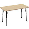 24" x 48" Rectangle T-Mold Activity Table with Adjustable Standard Ball Glide Legs - Maple/Maple/Black Image 1