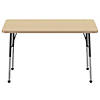 24" x 48" Rectangle T-Mold Activity Table with Adjustable Standard Ball Glide Legs - Maple/Maple/Black Image 1
