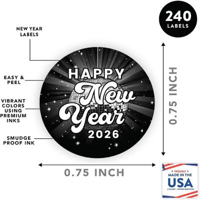 240 Pack Disco Ball Retro Labels Image 3