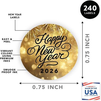 240 Pack Gold Fireworks Labels Image 3