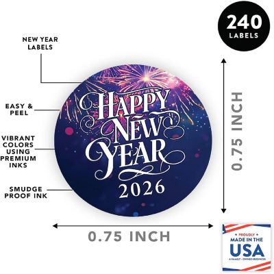 240 Pack Pink Fireworks Labels Image 3