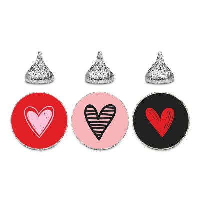 240 Valentines Choc Drop Red Pink Labels Image 1