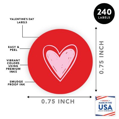 240 Valentines Choc Drop Red Pink Labels Image 2
