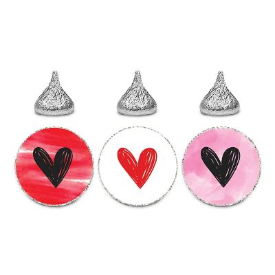 240 Valentines Red Black Choc Drop Label Image 1
