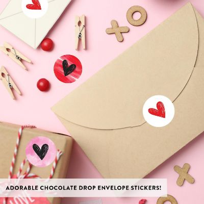 240 Valentines Red Black Choc Drop Label Image 1