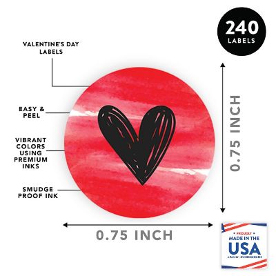 240 Valentines Red Black Choc Drop Label Image 2