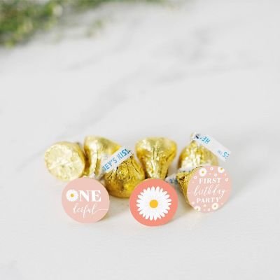 240PCS Daisy 1st Birthday Stickers Image 1