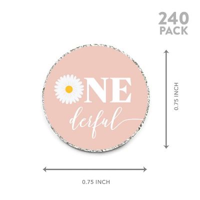 240PCS Daisy 1st Birthday Stickers Image 1