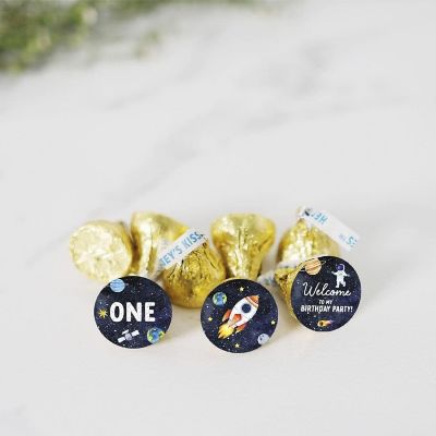 240PCS Outer Space Birthday Stickers Image 1