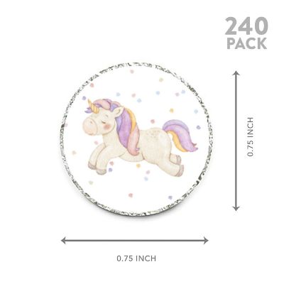 240PCS Unicorn Birthday Stickers Image 1