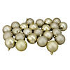 24ct Champagne Gold Shatterproof 4-Finish Christmas Ball Ornaments 2.5" (60mm) Image 1