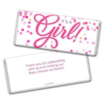 24ct It's a Girl Baby Shower Candy Party Favors Wrappers Only for Chocolate Bars by Just Candy Image 1