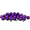24ct Purple 2-Finish Glass Ball Christmas Ornaments 1" (25mm) Image 1