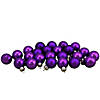 24ct Purple 2-Finish Glass Ball Christmas Ornaments 1" (25mm) Image 2
