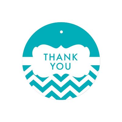 24PC Chevron Frame Aqua, Thank You Image 1