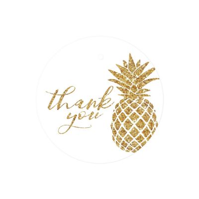 24PC Gold Glitter Pineapple, Thank You Image 1