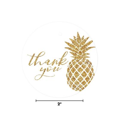 24PC Gold Glitter Pineapple, Thank You Image 2