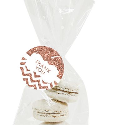 24PC Rose Gold Glitter Chevron Thank You Image 1