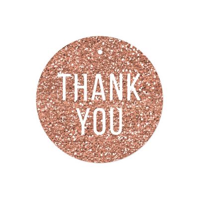 24PC Rose Gold Glitter Modern Thank You Image 1
