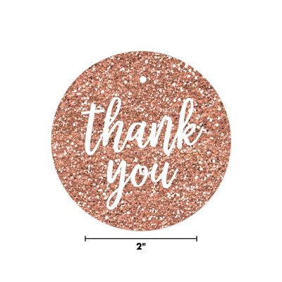 24PC  Rose Gold Glitter Script Thank You Image 2
