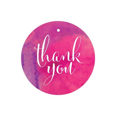 24PC Watercolor Pink Thank You Image 1