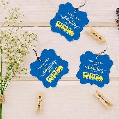 24PK Auto Train Birthday Gift Tags Image 1