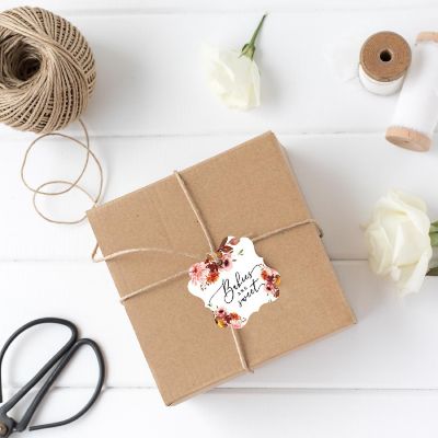 24PK Babies Sweet Marsala Frame Gift Tag Image 1