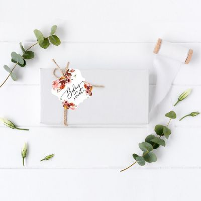 24PK Babies Sweet Marsala Frame Gift Tag Image 1