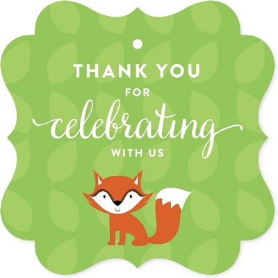 24PK Fox Gift Tag Thank You Celebrating Image 1