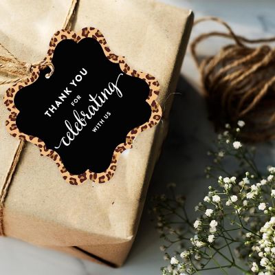 24PK Leopard Print Birthday Gift Tags Image 1