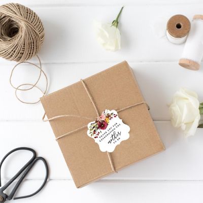 24PK Mother to Be Marsala Frame Gift Tag Image 1