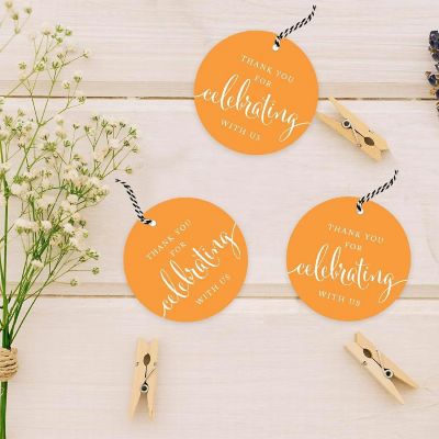 24PK Orange Thank You Celebrating Tags Image 1
