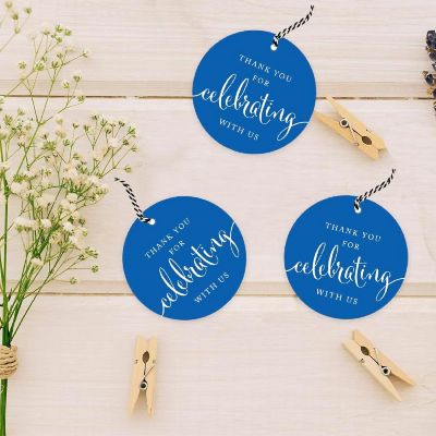 24PK Royal Blue Circle Celebrating Tags Image 1