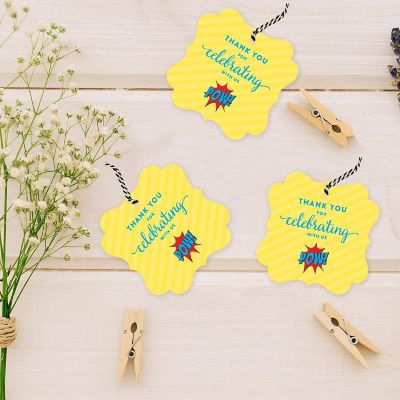 24PK Superhero Birthday Gift Tags Image 1