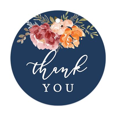 24PK Thank You Navy Circle Gift Tags Image 3