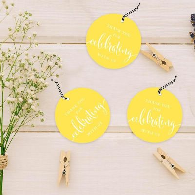24PK Yellow Thank You Celebrating Tags Image 1