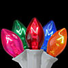 25 Count Multi Color C7 Christmas Lights  24ft White Wire Image 1