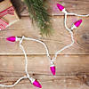 25 Count Pink LED C7 Christmas Lights  16 ft White Wire Image 1